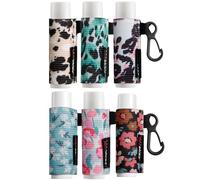 HEYSKAY 6 fundas para bálsamo labial, llavero compacto con clip en el soporte para lápiz labial, soporte para brillo de labios, llavero y mangas elásticas