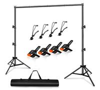 Heysliy Soporte de Fondo Fotográfico 3x2m - Altura y Ancho Ajustable, Estructura Photocall para Estudio de Fotografía, Croma Verde, Zoom, Youtube, Proyector y Fiestas
