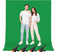 Heysliy Pantalla Verde Chroma Key 2 x 3 m - Fondo Green Screen Plegable para Streaming, Youtube, Gaming, Fotografía y Producción de Vídeo con 4 Pinzas