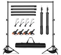 Heysliy Soporte de Fondo Fotográfico 3x2m - Altura y Ancho Ajustable, Estructura Photocall para Estudio de Fotografía, Croma Verde, Zoom, Youtube, Proyector y Fiestas