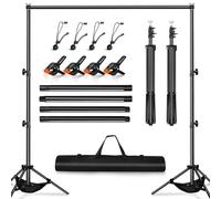 Heysliy Soporte Fondo Fotográfico 3x2m - Kit Trípode Ajustable con Bolsa, Estructura Resistente para Photocall, Streaming, Croma, Bodas y Decoración de Fiestas