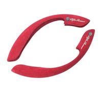 HEYSOF Cuero Gamuza, 2 Piezas Cubierta Volante del Automóvil, Cubierta Protectora Segmentada Transpirable Antideslizante, Accesorios Decoración, para Alfa Romeo Giulia Stelvio 159 147 156,red1