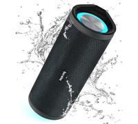 HEYSONG Altavoz Bluetooth 5.0 Altavoz Inalámbrico Portátil Impermeable IPX7, Bass, Sonido Estéreo, Apoya Micro SD AUX, Buen Uso para Playa, Piscina, Bicicleta, Regalos para Hombres - Negro