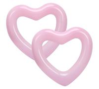 HeySplash Anillo de Natación en Forma de Corazón, Flotador Hinchable para Adultos 120 cm, Tubo de Natación Inflable PVC Duradero para Picina Playa Verano Vacaciones Fiestas - Rosa