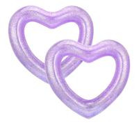 HeySplash Anillo de Natación en Forma de Corazón, Flotador Hinchable para Adultos 120 cm, Tubo de Natación Inflable PVC Duradero para Picina Playa Verano Vacaciones Fiestas - Morado