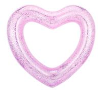 HeySplash Anillo de Natación, Flotador Hinchable con Lentejuelas en Forma de Corazón para Adultos Niños 120 cm, Fila Flotante Tubo Inflable PVC Duradero para Picina Playa Verano Vacaciones - Rosa