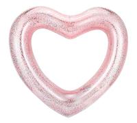 HeySplash Anillo de Natación, Flotador Hinchable con Lentejuelas en Forma de Corazón para Adultos Niños 120 cm, Fila Flotante Tubo Inflable PVC Duradero para Picina Playa Verano Vacaciones - Oro Rosa