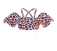 HeySplash Chaleco de Natación para Niños, Manguito de Natación con Correa Ajustable, Flotador de Piscina para Niñas de 2-6 Años, Flotador para Niños Aprendan a Nadar, Leopardo Rosa Colorido