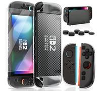 HEYSTOP Carcasa Protectora para Nintendo Switch 2, Funda Protectora Dockable de PC con Carcasa de Agarre de TPU y Protector de Pantalla para Accesorios de Control de Nintendo Switch 2