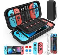 HEYSTOP - Funda Compatible con Nintendo Switch, Funda de Transporte con Funda para Interruptor, Protector de Pantalla HD Switch, Tapas de Agarre para el Pulgar para Accesorios de Consola Switch