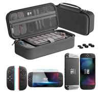 HEYSTOP Funda para Nintendo Switch 2, Kit de Accesorios para Switch 2 con Estuche Protectora Rígida de Viaje, Carcasa Protectora para Switch 2 y Película Templada para Switch 2 Accesorios