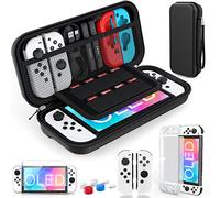 HEYSTOP Funda para Nintendo Switch OLED Model Accesorio Kits, Funda para Switch OLED Carcasa Funda de Transporte para Nintendo Switch OLED Protector de Pantalla Apretones de Pulgar