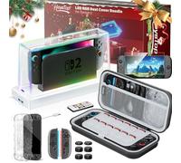 HEYSTOP Juego de Accesorios para Nintendo Switch 2 con Funda de Transporte Switch 2,Carcasa Protectora Switch 2,Dock Protectora Contra el Polvo Switch 2 y Protector de Pantalla para Nintendo Switch 2