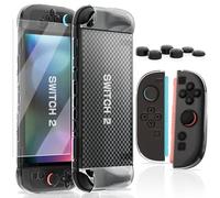 HEYSTOP Switch 2 Carcasa Protectora para Nintendo Switch 2, Funda Protectora de PC con Carcasa de Agarre de TPU y Protector de Pantalla para Accesorios de Control de Nintendo Switch 2