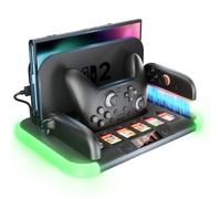 HEYSTOP Switch 2 Estación de Almacenamiento con Base de Carga Joycon para Cargar el Mando Nintendo Switch 2 Pro, Kit de Accesorios Switch 2 con para TV Dock y Almacenamiento para 6 Tarjetas de Juego