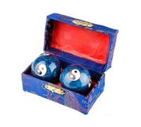 Heytea Cloisonne Yin-yang Chinese Meditation Baoding Healthy Exercise Ball Blue 2pcs