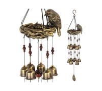 Heytea Wind Chimes for Outside Garden Backyard Decor,Bird Nest Bird Fedding with 12 Wind Bells for Mothers Gift,Bronze