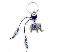 HEYU Lindos Llaveros De Elefante, Llaveros de Elefante de Animalitos de Cristal de Bling, Colgante de Llavero de Aleación de Plata Brillante