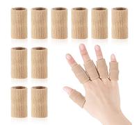 Heyu-Lotus 10 fundas de compresión para dedos, transpirables, protectores para el pulgar para la hinchazón de la artritis de los dedos, protector de compresión para aliviar el dolor