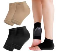 Heyu-Lotus 2 pares de protectores de talón, copas de talón de gel, almohadillas de talón para fascitis plantar, protectores de talón de silicona para talones agrietados, tendinitis de Aquiles, alivio