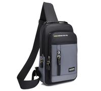 HeYuMeio Adecuado para Mujeres y Hombres Senderismo y Ciclismo - una Bolsa de Hombro con Auriculares Jack y Bolsa Casual,Gris