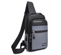 HeYuMeio Adecuado para Mujeres y Hombres Senderismo y Ciclismo - una Bolsa de Hombro con Auriculares Jack y Bolsa Casual,Gris