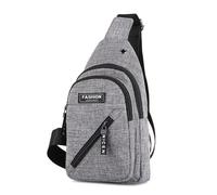 HeYuMeio Adecuado para Mujeres y Hombres Senderismo y Ciclismo - una Bolsa de Hombro con Auriculares Jack y Bolsa Casual,Gris