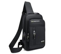 HeYuMeio Adecuado para Mujeres y Hombres Senderismo y Ciclismo - una Bolsa de Hombro con Auriculares Jack y Bolsa Casual,Negro