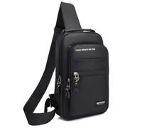 HeYuMeio Adecuado para Mujeres y Hombres Senderismo y Ciclismo - una Bolsa de Hombro con Auriculares Jack y Bolsa Casual,Negro