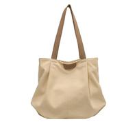 HeYuMeio Bolsa de Lona de Gran Capacidad, Bolso de Hombro Elegante y Casual para Estudiantes Que viajan a Clase,Blanca