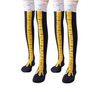 Heyumybit 2 Pares Calcetines de Pata de Pollo,Chicken Leg Socks Acción de Gracias,Calcetine Pies de Gallina Feos,Calcetines de Pollo Para Cosplay Fiesta Halloween