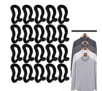 Heyumybit 20 Pedazo Ganchos Mini Flocados,Ganchos de Conexión para Perchas,Revestimiento de Terciopelo Antideslizante,Extensión Flocados para Ahorrar Espacio