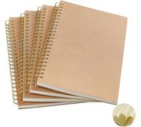 Heyumybit 4 Pezzi Blocco Note A5,Bloc de Notas Espiral,100 Pagine/50 Fogli Carta Kraft Quaderno Schizzi Pagine Perfetto,Taccuino con Rilegatura a Spirale para Escuela,Oficina,Viajes,Dibujo