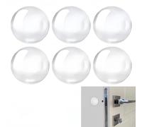 Heyumybit 6 Pcs Topes de Puerta para Pared Silicona,Protección de Paredes,Tope Transparente para Puerta,Autoadhesivos Tope para Pared,Muebles,Baños 40 x 8 mm