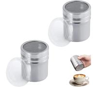 Heyumybit Agitadores de Polvo de Acero Inoxidable,2 Piezas Salero de Azúcar para Harina,Tamiz para Coctelera de Café en Polvo para Cocina,Bebidas,Pastelería