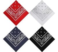 Heyumybit Bandanas Paisley,4 Piezas Unisex Pañuelos Estampado,54x54cm Pañuelos Cabeza,Pañuelo Cuello,Multifunción Colores Bufandas para Hombre,Mujer,Niños,Cuello,Cabeza,Muñeca
