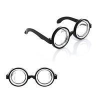 Heyumybit Gafas de Nerd para Adultos,Nerd Gafas Negras,Gafas de Mago para Fiestas,Accesorio de Disfraz para Abuela,Profesor Loco o Científico