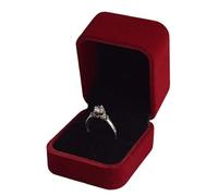 Heyumybit Joyero para Anillo,Caja para Anillo de Terciopelo,Caja de Regalo de Terciopelo Clásico para Proposición,Compromiso (Rojo)