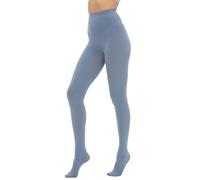 HeyUU - Medias de colores semiopacas para mujer, 80 DEN, medias de compresión de microfibra,Azul mar, L-XL