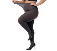 HeyUU Medias de mujer tallas grandes cintura alta mitad transparente XL-4XL, gris oscuro, XL
