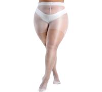 HeyUU Medias para mujer, tallas grandes, 20D, elásticas, curvas, XL-4XL, Blanco, XXL