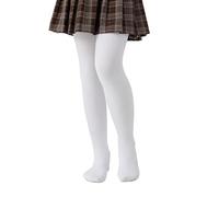 HeyUU Medias térmicas para niñas con forro para niños Leggings calentitas para ballet medias térmicas de invierno para niñas, Blanco, 8-10 años