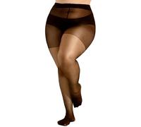 HeyUU Medias transparentes de talla grande para mujer, medias ultrafinas reforzadas con dedos de los pies, medias de cintura alta, XL-4XL, 1 par-negro, 4X-Large