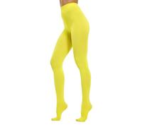 HeyUU Pantis de compresión para mujer 80D ultra suaves opacos de microfibra con 29 colores, amarillo, XXL-3XL