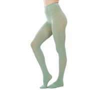 HeyUU Pantis de compresión para mujer 80D ultra suaves opacos de microfibra con 29 colores, verde claro, XXL-3XL