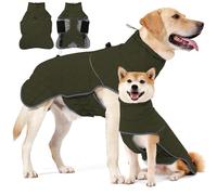 HEYWEAN Abrigo para Perro Impermeable Chaqueta Invierno Reflectante Forro Polar Abrigo Perros con D-Ring Chubasquero Perro Pequeño Mediano Grande Ropa Abrigo Caliente y Chaqueta para Perros