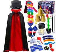 Heyzeibo Juego de Magia, Trucos de Magia con Instrucciones para Cada Truco para Niños de 6 7 8 9 10 11 12 Años, Disfraz de Mago para Jugar, Niños y Niñas