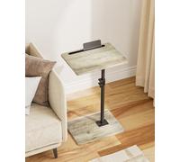 HeyZoEY mesa auxiliar C, altura regulable, giratoria 360°, 40x30x(45-81) cm, madera para ordenador portátil, dormitorio, salón, oficina (gris)