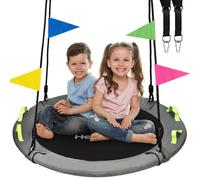 Heyzoo Tree Swing Swing Swing 40 pulgadas para nios Capacidad de peso de 900 libras con correas colgantes ajustables para patio trasero y gris de pa