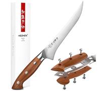 HEZHEN Cuchillo de Filete German en Acero 1.4116, Cuchillo para Pescado Profesional Cuchillos de Deshuesar, Hoja Ligeramente Flexible, Manche en Redwood